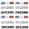 3D Metal Car Rear Trunk Badge Emblem Decals Sticker For Peugeot 208 308 408 508 2024  Letters Word Logo Styling Accessories