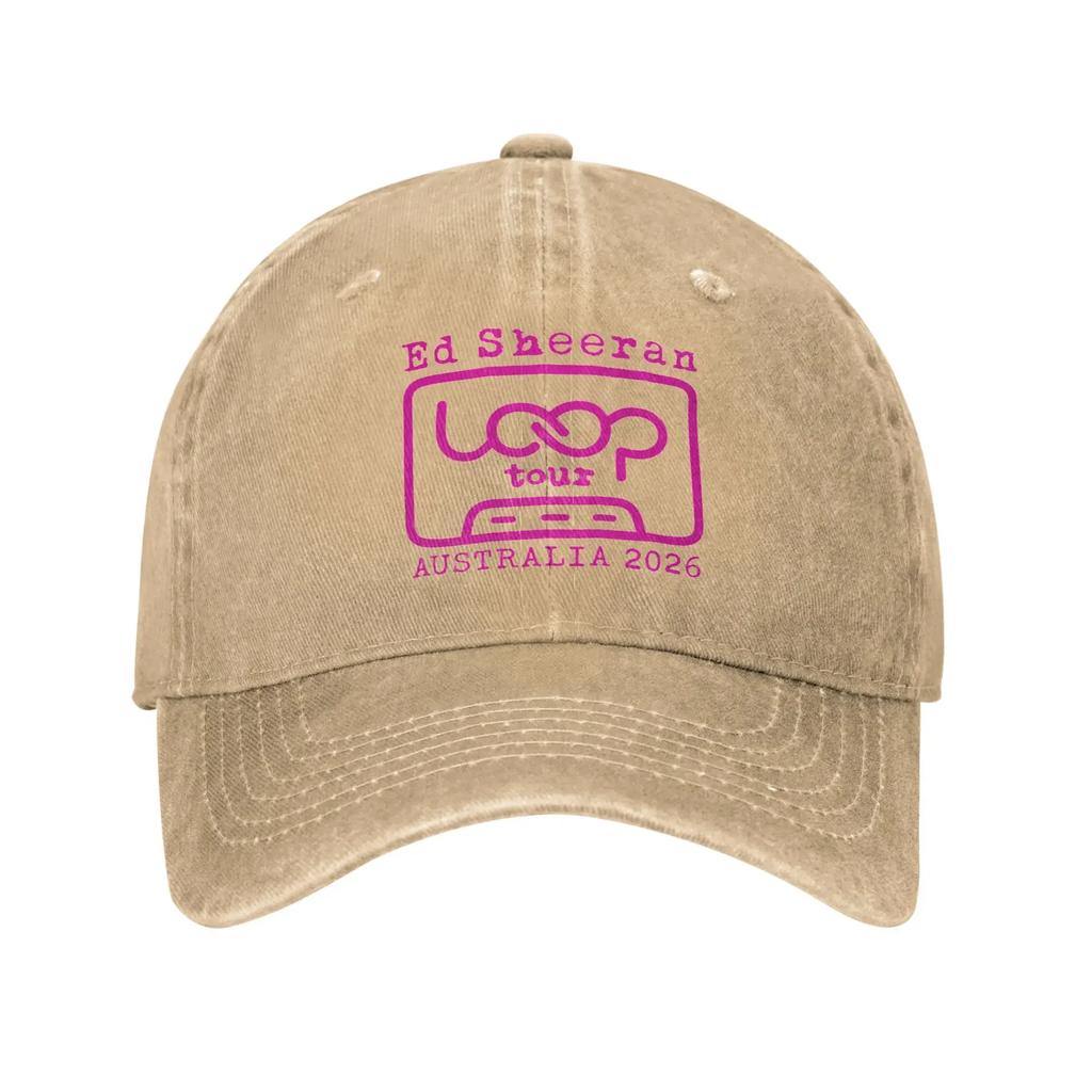 Ed Sheeran Loop Tour Sun Baseball Cap Casual Unisex Women Washed Trucker Hat Sunscreen Print Kpop Rock Snapback Cap Birthday Gift