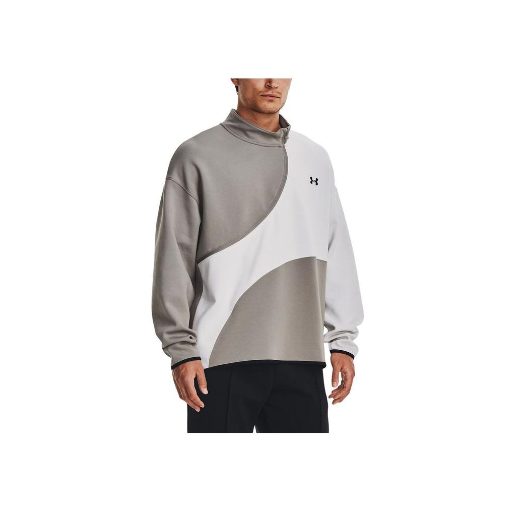 Under Armour Unstoppable Color Blocked Stand Collar Sports Hoodie Men Hoodies Light-Gray 1379813-294