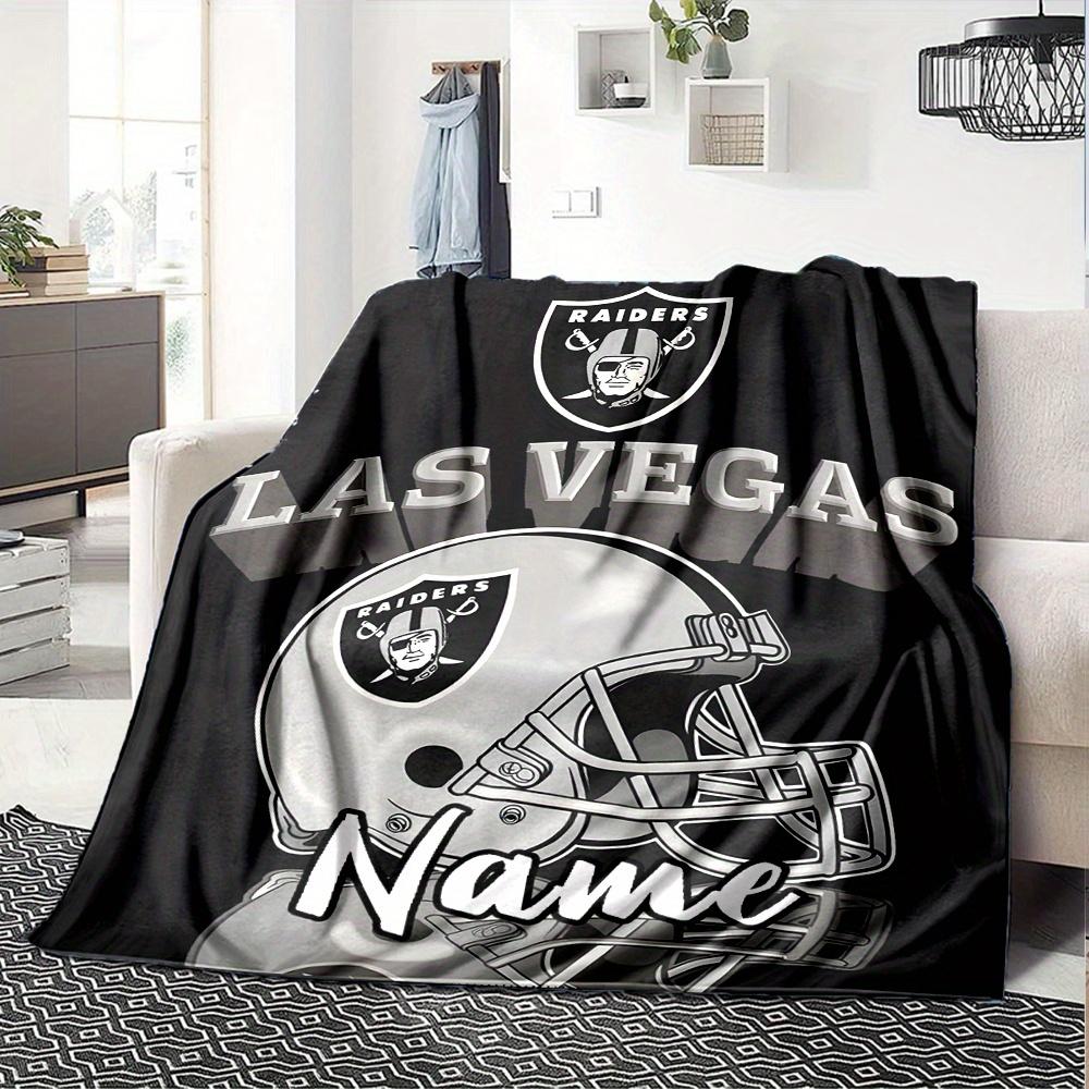 Raiders Helmet Las Vegas Team Logo Customized Your Name Blanket Lightweight And Comfortable Warm Blanket Suitable For Bed Home Chair Office Sofa