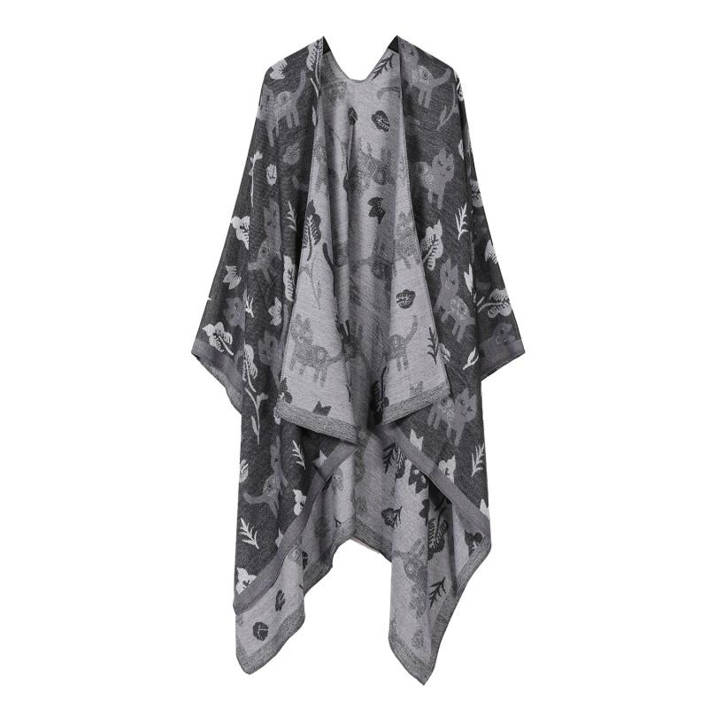 Women Men Knit Shawl Horse Print Fringe Scarf Warm Cape Travel