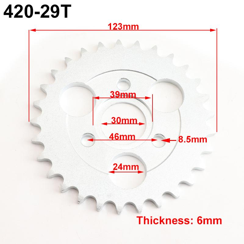 Мотоцикл 24T/26T/28T/29T/31T/35T/37T Зубьев 30 мм Задняя звезда цепи Подходит для Honda Monkey Мотоцикл Питбайк Кроссовый Мотоцикл Цепь 420/428