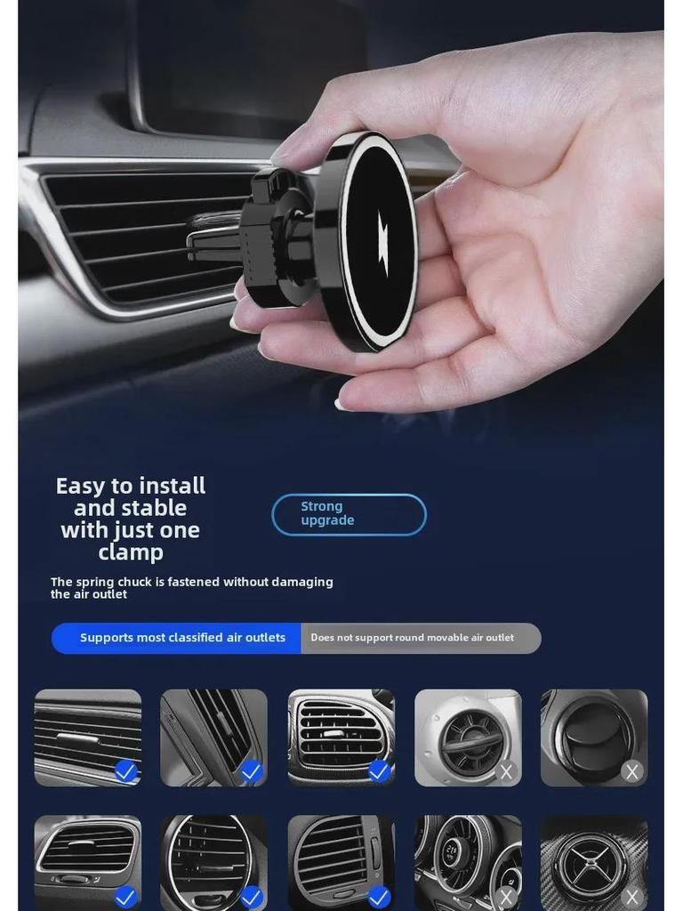 Магнитное беспроводное автомобильное зарядное устройство FJF 15 Вт для iPhone 13