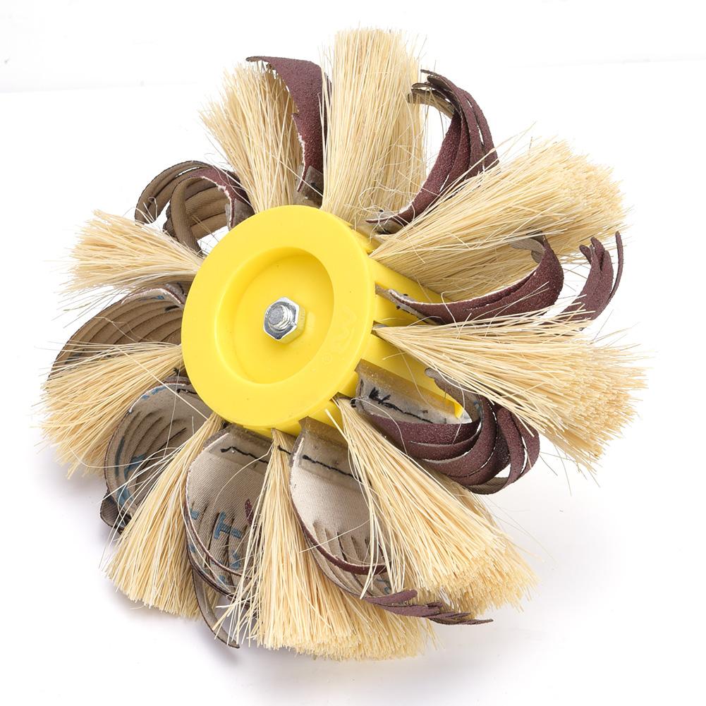 Sisal ing Wheel Manual Electric Drill Sisal Emery Cloth Polishing Wheel 6mm Shaft Mounted