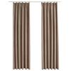 Vidaxl Zasłony Zaciemniające Z Haczykami, 2 Szt., Taupe, 140X175 Cm
