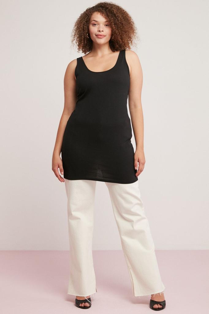 Женское стильное боди большого размера Veronica Black, боди больших размеров с толстыми бретелями, которое полностью облегает тело