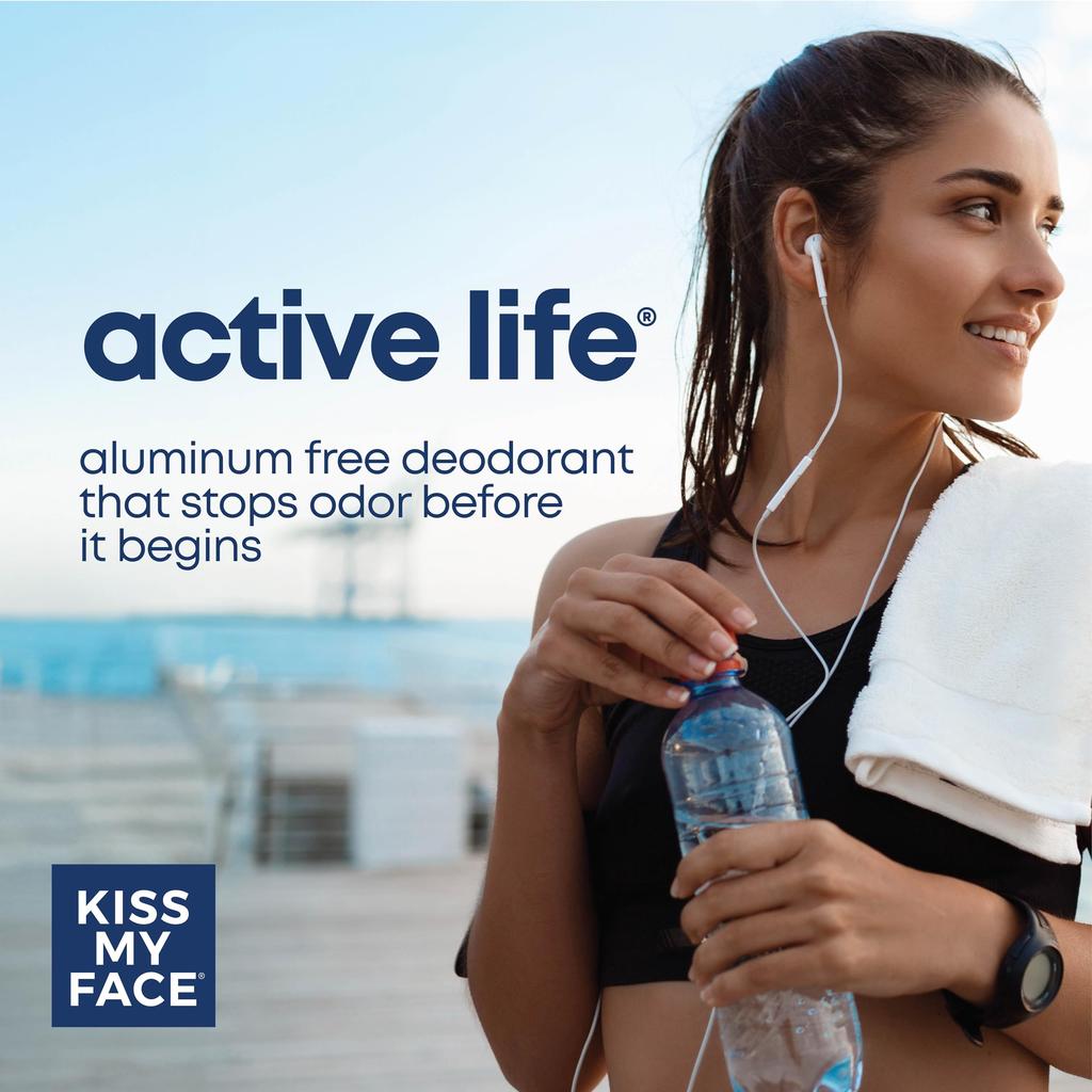 Kiss My Face Active Life Stick Deodorant Green 70 g - (Cucumber Tea), roll-on (item)