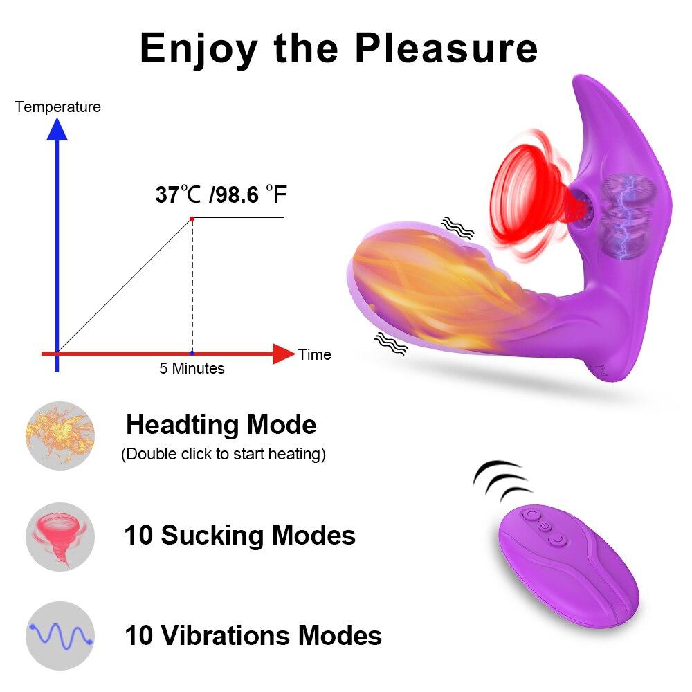 Сосущий вибратор для женщин, носимый G Spot, присоска для клитора, стимулятор клитора, фаллоимитатор, секс-игрушки, магазин для взрослых, пар, Wreless Remote