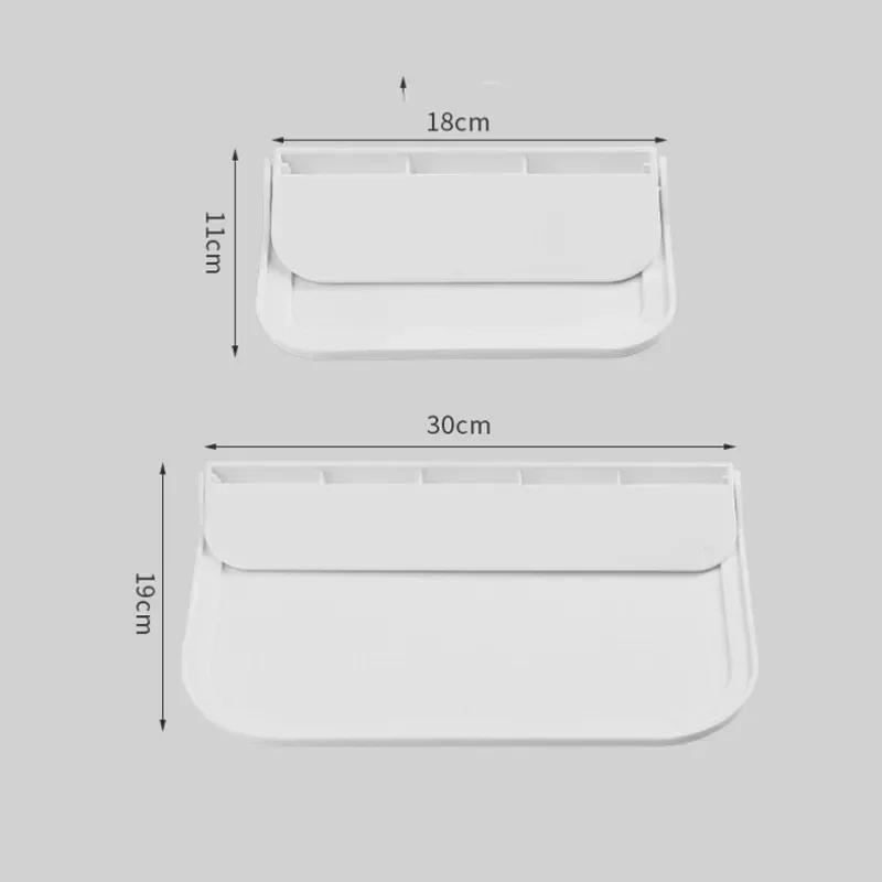Складная настенная полка, экономящая место, складная стойка для хранения, держатель для телефона без перфорации, лоток для хранения маршрутизатора Wi-Fi, органайзер для ванной комнаты