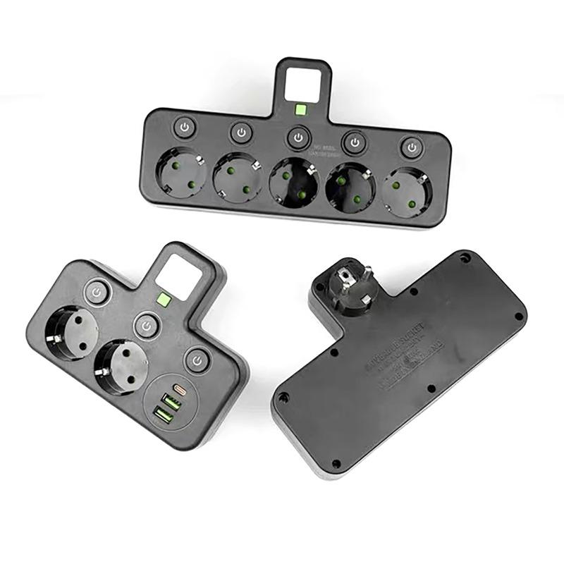 Multi-functional Socket with Smart Night Light USB Fast Charging Independent Control Multi-port Power Strip Overload Protection