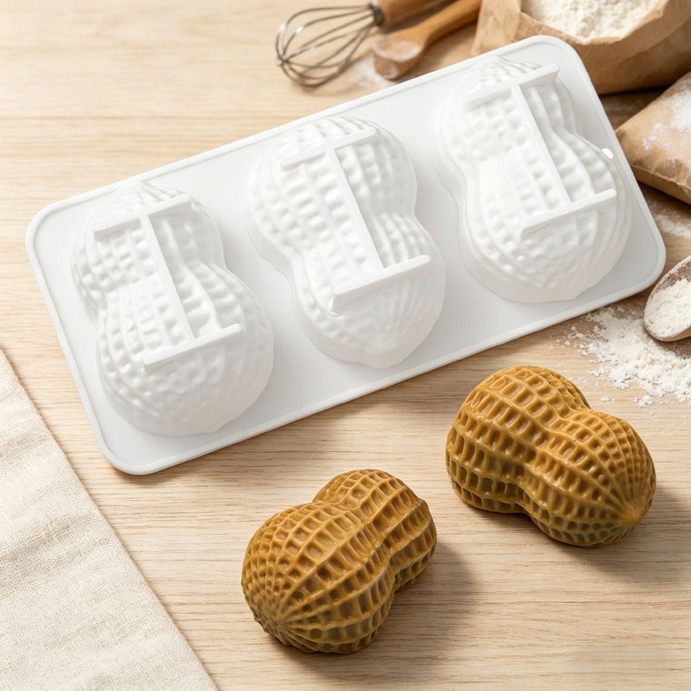 3-Cell Peanut Mousse Cake Mold Peanut Shaped Baking Mold New Chocolate Mold  Baking Tools