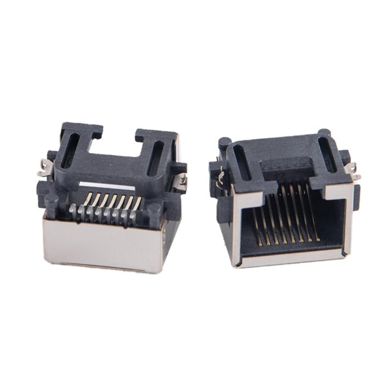 Pack Of 10Pcs RJ45 Ethernet Female Jacks Socket Metal Shielding SMTs Mount For Networking Devices PCB Replacement H=8.6