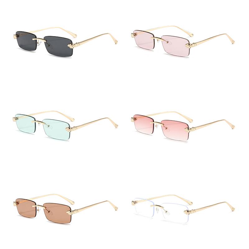 Xiaomi Women Rimless Rectangle Sunglasses UV400 Lightweight Gold Alloy Temples Multi Color Daily Fashion Shades