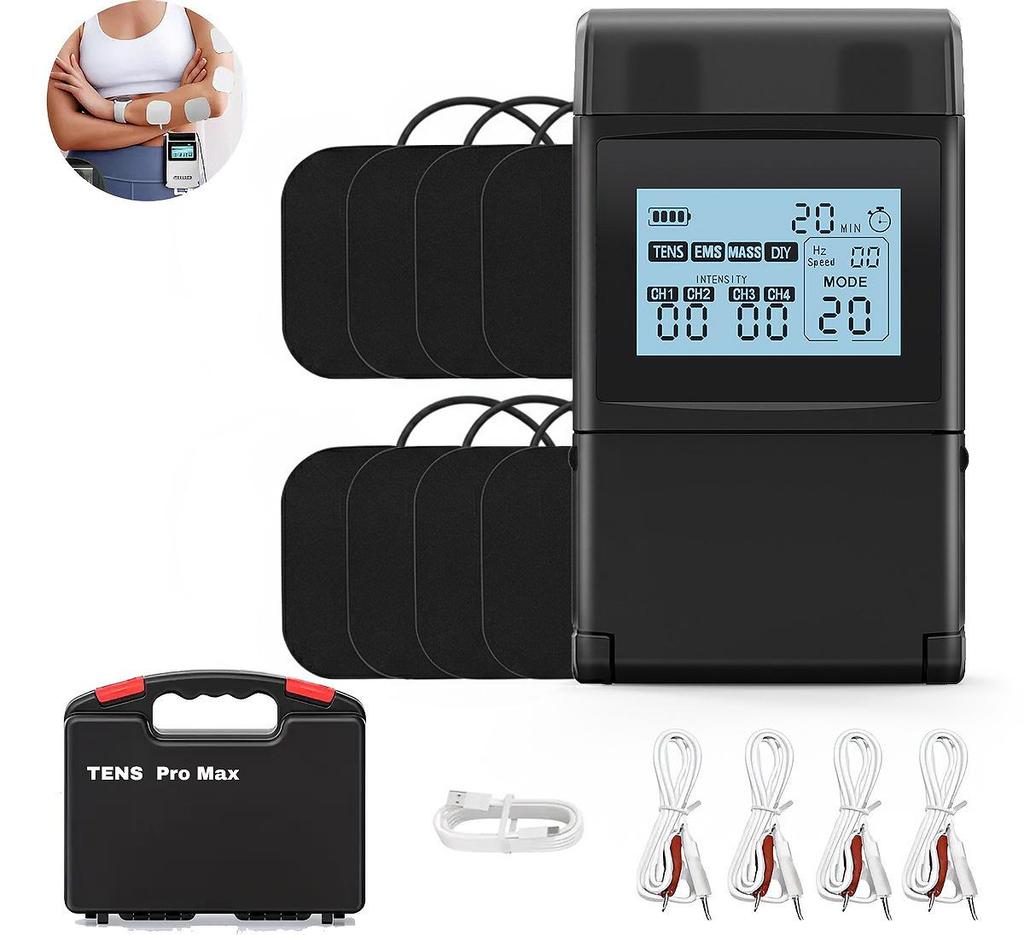 Трансграничный аппарат ТЭНС и ЭМС для меридианной терапии: 60 Режимов, 4-канальный импульсный массажер для плеч, шеи и шейного отдела позвоночника.