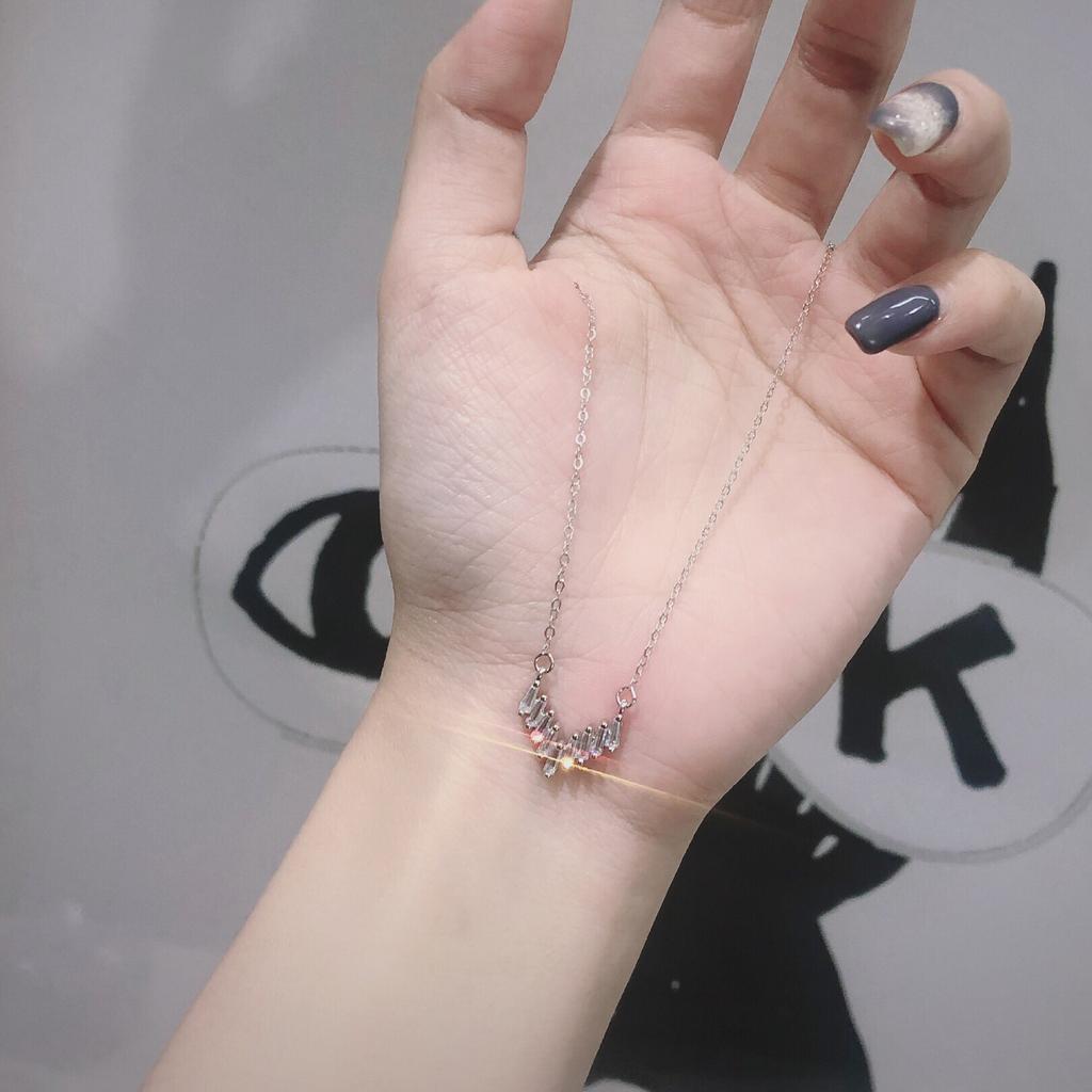 Цепочка на ключицу из бриллиантов в форме замороженного кристалла, японское и корейское универсальное ожерелье с бриллиантами в форме замороженного кристалла, темпераментный женский бриллиант