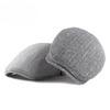Vintage Cotton Linen Beret Hat Men Women British Retro Flat Cap Breathable Summer Duckbill Cap Simple Newsboy Hat Unisex