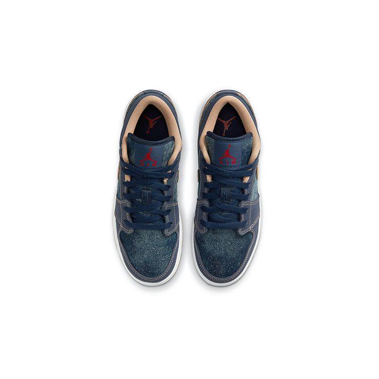 Детские кроссовки Air Jordan 1 Low SE GS Denim Blue Midnight-Navy Muslin DM4692-400