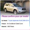 Крышки воздухозаборников для Toyota Highlander Kluger XU40 2008~2013 Защитная решетка под задним сиденьем Кондиционер Вентиляционные аксессуары