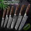6 Pcs Damascus Laser Pattern Stainless Steel Kitchen Knife Set Kitchen Stuff Chopping Knife Fruit Cutter