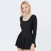 Square Neckline Long-sleeved One-piece Skirt Separate Swimsuit