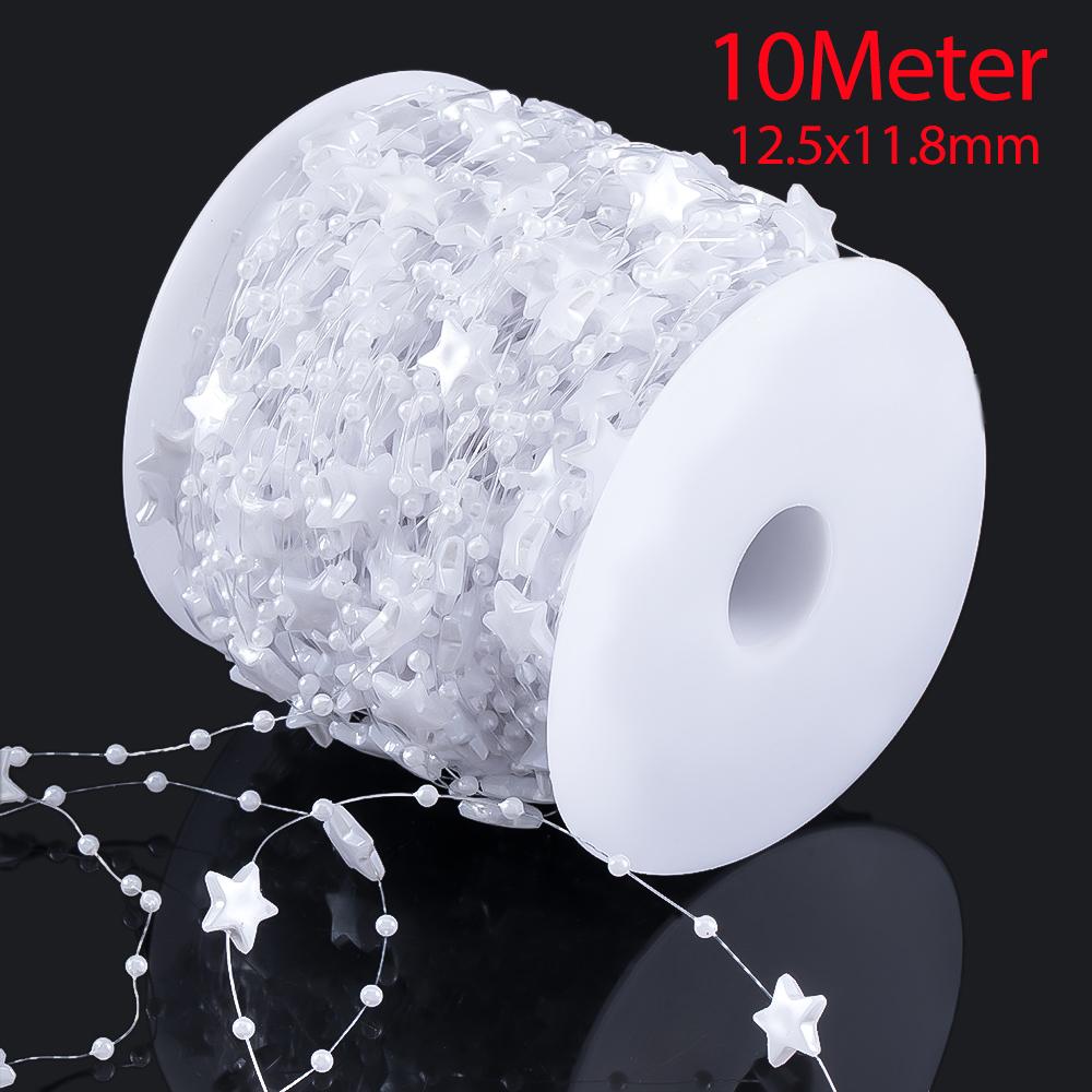 10M 2M ABS Imitation Pearl Star Bead Chain Line Cord Plastic Thread Trim DIY Wedding Party Decor Jewelry Findings Craft Material