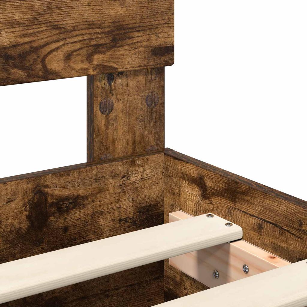 Bed Frame Smoked Oak 70 x 190 cm Engineered Wood