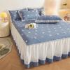 3 шт. сезонная универсальная стеганая юбка-кровать прозрачная марлевая юбка противоскользящее покрывало утолщенный матрас защитное постельное белье
