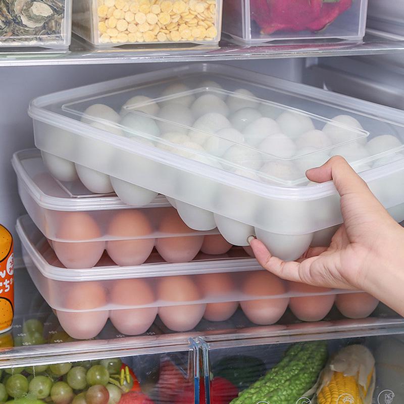 34 Grid Single Layer Egg Box Basket Organizer Plastic Egg Food Container Storage Box Home Kitchen Transparent Case