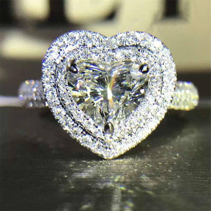 Новые обручальные кольца с эстетичным сердцем и кубическим цирконием для женщин, роскошное предложение, кольца для подруги, нежный подарок, модные ювелирные изделия