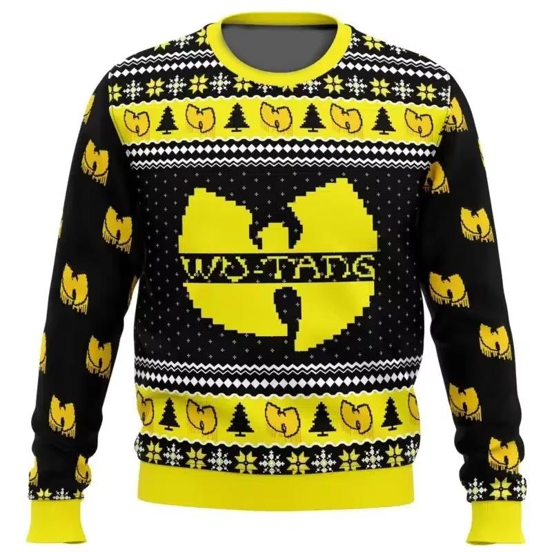 Да Это Рождество Йо Wu Tang Clan Мужской Уродливый Рождественский Свитшот Полный Принт Мягкий Удобный Стильный Свободный Покрой Осень Зима
