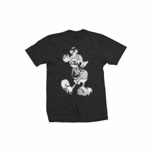 Disney Mickey Mouse Vintage Infill Official Merchandise 100% Cotton T-shirt Mens Tees Top M/L/XL - NEW