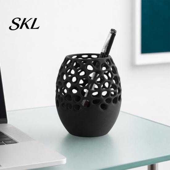 Office Desk Organizer Modern Honeycomb Pen Holder, 3D Printed Hollow Design Stylish Accessory Container, for Pencils Makeup Brushes Holder