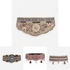 Boho Chic Beaded Wide Waist Belt With Geometric Design For Festival And Casual Wear