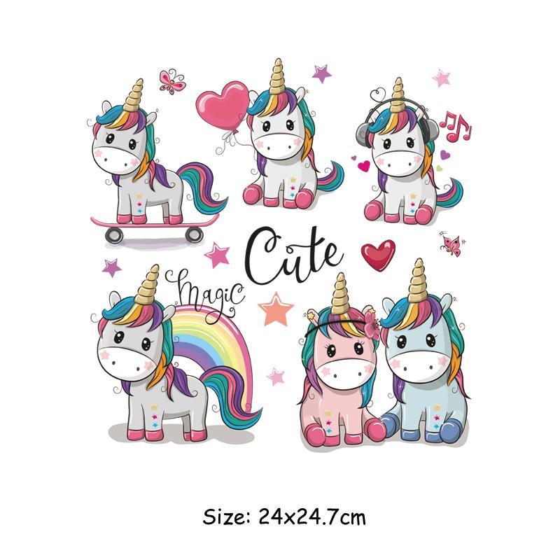 Волшебные нашивки с единорогом для одежды, термопресс, аппликация на джинсы, аксессуары «сделай сам», наклейка, модные полоски, наклейки для глажки