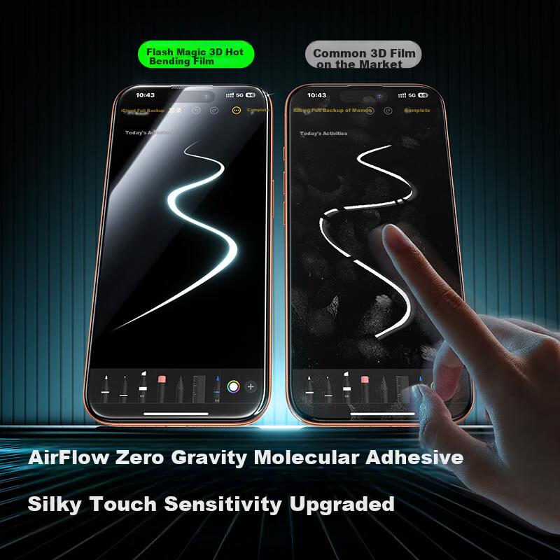 3D Hot-bent Corning Film 0.18mm Ultra-thin Apple 17Pro Tempered Film iPhone 17pro Mobile Phone Film Touch Dust-proof Warehouse High-definition Film