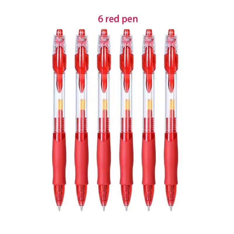 Retractable Gel Pens Refills Set Kawaii Stationery Writing Pen Black/Red/Blue Ink 0.5 Mm Ballpoint Pen Office School Supplies