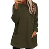 Женская модная повседневная теплая футболка с длинным рукавом и круглым вырезом с длинными рукавами