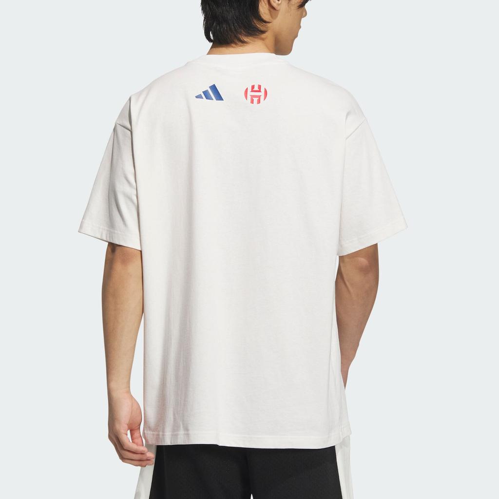 adidas Футболка Harden Series Bb Harden, баскетбольная, с круглым вырезом, с коротким рукавом, мужская, белая JY2752
