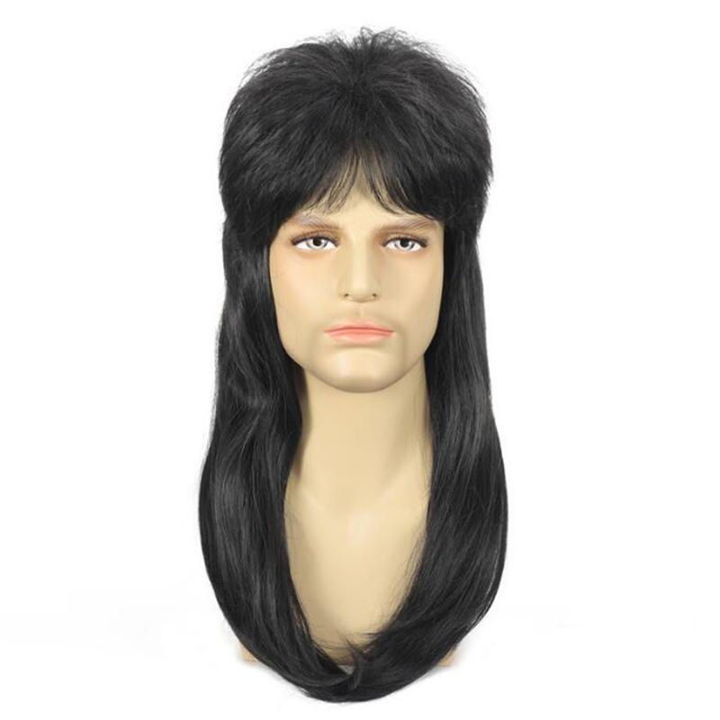 70-е 80-е рок-звезда косплей парик рокер черный коричневый светлые волосы панк пушистый пышные парики для вечеринки на Хэллоуин маллет рок-аксессуары