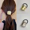 Korean Minimalist Geometric Metal Hair Tie - High-End Niche Hair Accessory for Women