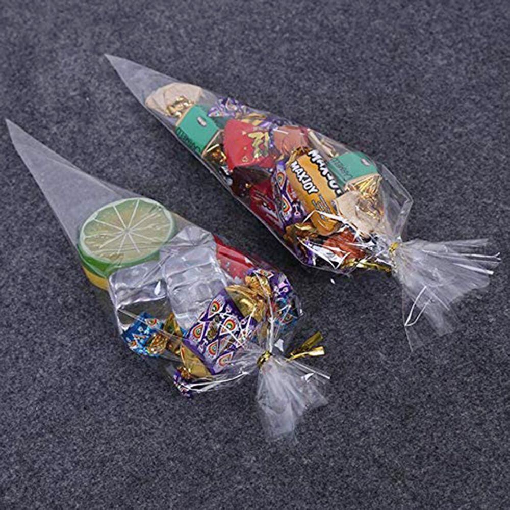 Wedding Supplies Jewelry  Plastic Candy Bag Snack Pocket Seal Cone Pouch Transparent Package