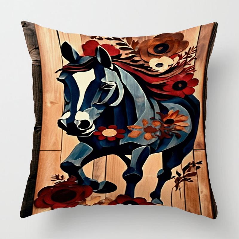 Чехол для подушки с геометрическим рисунком животных 18x18 дюймов, напечатанный чехол для подушки, можно стирать в стиральной машине, украшение для домашнего дивана 45x45 см