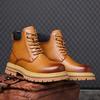 Martin Boots Men's Autumn Mid-top Boots Casual British Style Thick-soled Tooling Big Yellow Boots