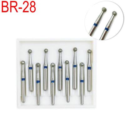 10 шт./компл., стоматологические алмазные боры, шаровые круглые боры, диаметр диаметра, средние FG 1,6 м для высокоскоростного наконечника BR-28