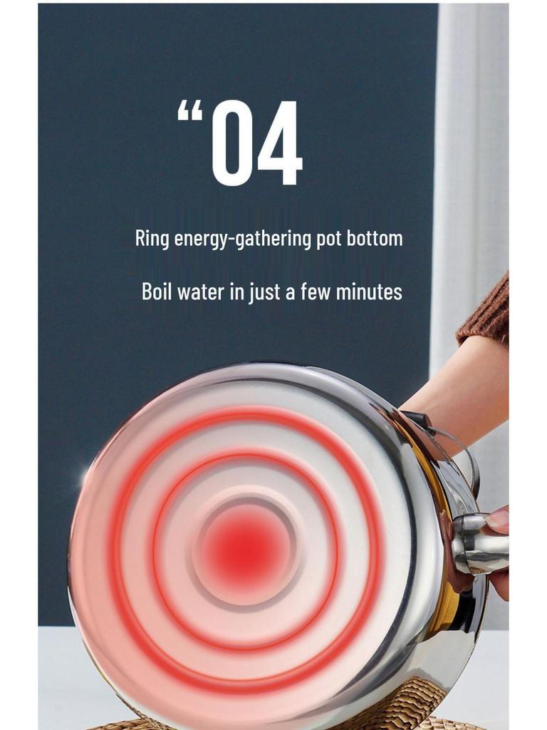 Чайник из нержавеющей стали 304 большой вместимости со свистком для газовых и индукционных плит