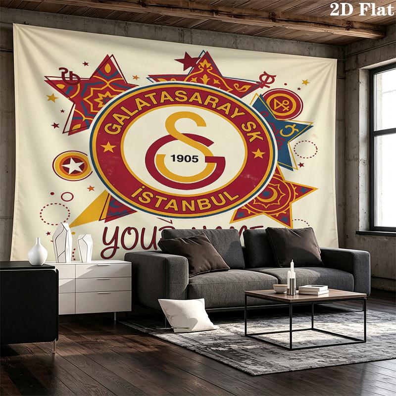 Custom Name Galatasaray2Printed Tapestry – Wall Hanging for Bedrooms, Dorms, and Home Decor