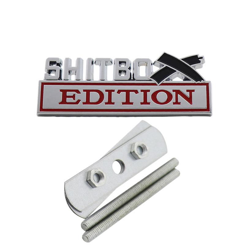 3D Стайлинг автомобиля SHITBOX EDITION для решетки радиатора, крыла, багажника, заднего капота, табличка с названием, наклейка, эмблема, значок