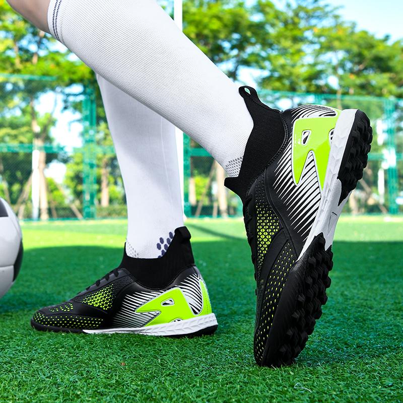 32-47 Kids Football Boots Rubber Soft Sole Short Nails Artificial Turf Leather Youth Kids Football Shoes Men's Sports Large Size Football Shoes