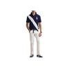 Polo Ralph Lauren Вышитая Приталенная Рубашка-поло с Коротким Рукавом на Пуговицах Мужские топы Темно-синий 710969620-001