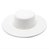 Unisex Luxury Hepburn Style Flat Top Wide Brim Wool Blend Hat